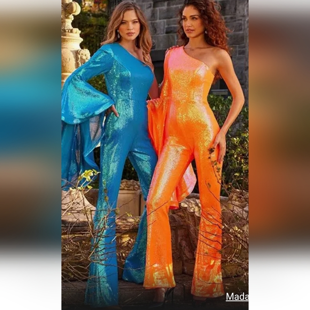 BLUE Jovani sequin jumpsuit